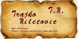 Trajko Miletović vizit kartica